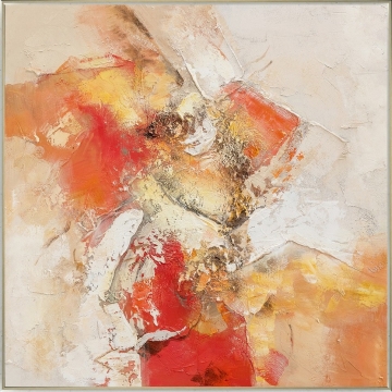 Schilderij abstract met lijst 100x100 Schilderij abstract met lijst 100x100