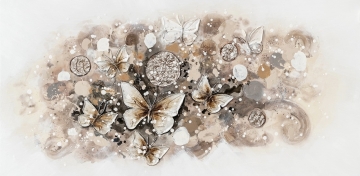 Schilderij vlinders 70x140 