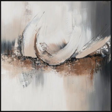 Schilderij abstract wave met lijst 90x90