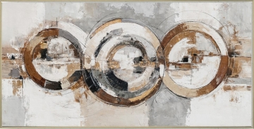 Schilderij abstract cirkels 70x140