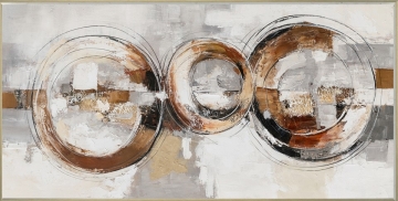 Schilderij abstract cirkels 70x140