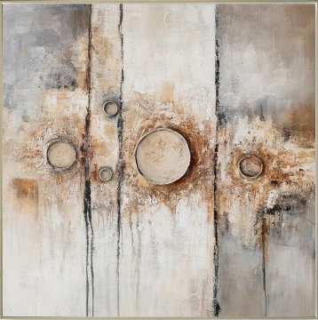Schilderij abstract met lijst 100x100 Schilderij abstract met lijst 100x100