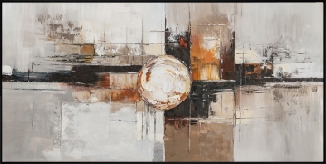 Schilderij abstract aardetint 70x140