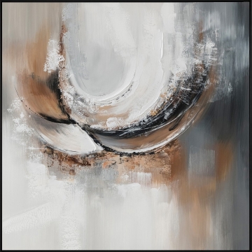 Schilderij abstract met lijst 100x100