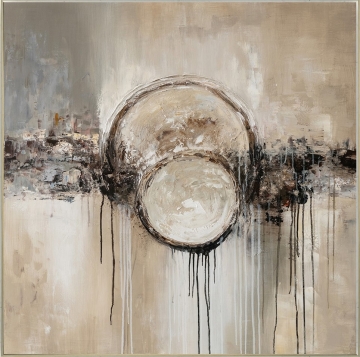 Schilderij abstract met lijst 100x100 Schilderij abstract met lijst 100x100