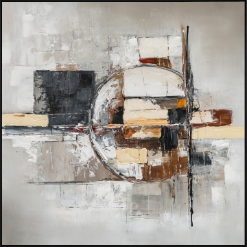 Schilderij abstract met lijst 100x100
