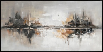 Schilderij abstract met lijst 70x140