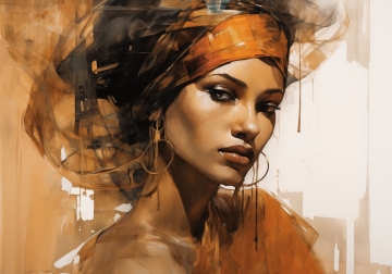 Stylish woman II op canvas 70x100 