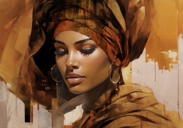 Stylish woman op canvas 70x100 