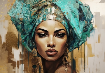 Colourful woman op canvas 70x100 