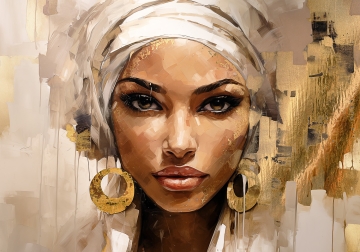 Mesmerizing woman op canvas 70x100 