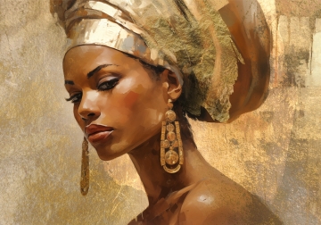 Beauty with turban op canvas 70x100 