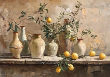 Stilleven citrus op canvas 70x100 