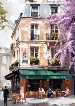 Stadsgezicht France op canvas 70x100 