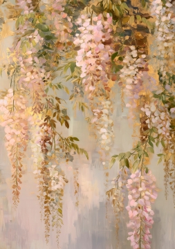 Flowers pastel shade op canvas 70x100 