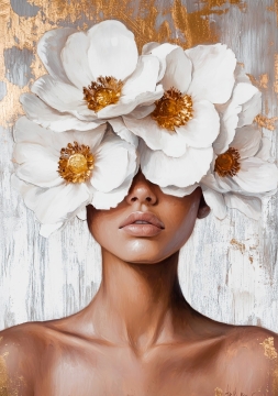 Flower face op canvas 70x100 