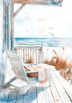 Zicht op zee op canvas 70x100 