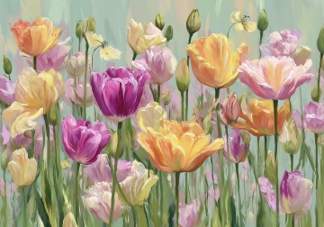 Tulpen op canvas 70x100 