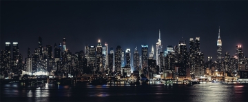 Skyline metallic op glas 50x125