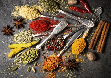 Spoons and spices op glas 70x100