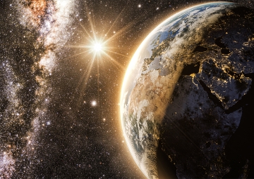 Universe op glas 70x100
