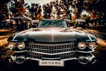 Old car op glas 70x100
