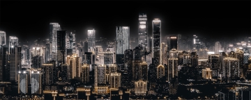 Skyline metallic op glas 50x125