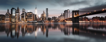 Skyline Manhattan op glas 50x125