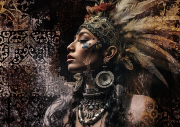 Indian looks op glas 80x120