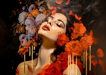 Spanish lady op glas 70x100