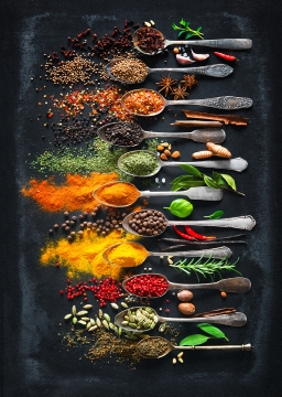 Spoons & Spices op glas 70x100