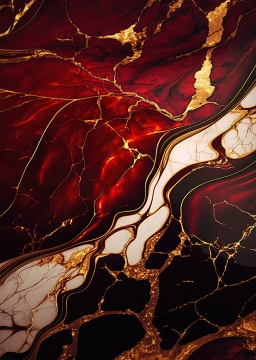 Red marble op glas 70x100