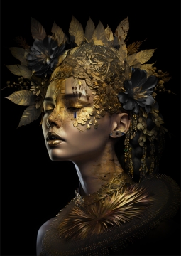 Masked woman I op glas 80x120