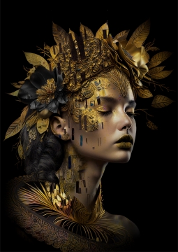 Masked woman II op glas 80x120