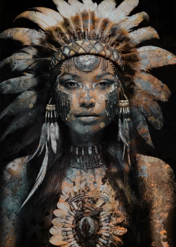 Indian adornment op glas 70x100