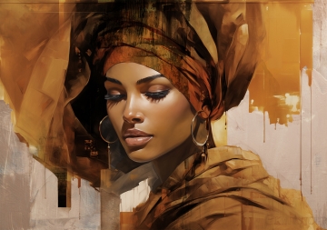 Stylish women op glas 80x120