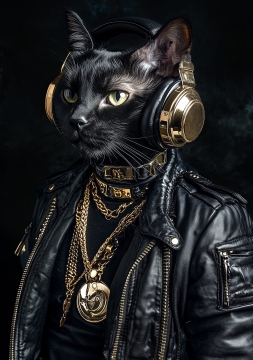 Music DJ cat op glas 70x100