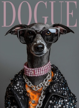 Dogue Magazine op glas 50x70