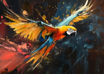 Papegaai op glas 70x100