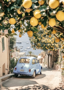 Italy Fiat op glas 70x100
