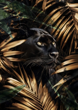 Panter op glas 70x100
