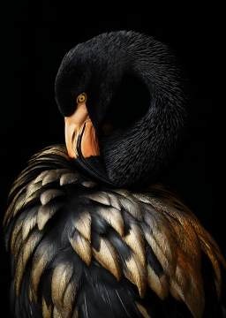 Black swan op glas 70x100