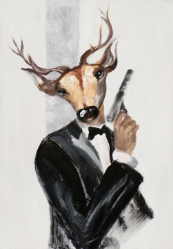 Schilderij hert 70x100