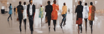 schilderij figuratief 50x150
