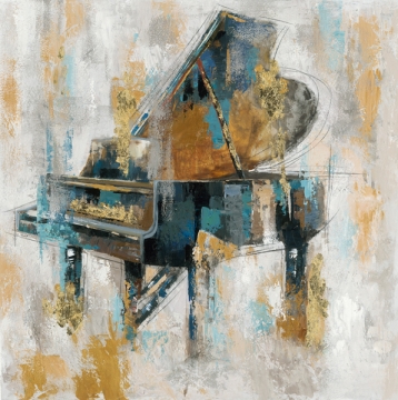 schilderij piano 100x100