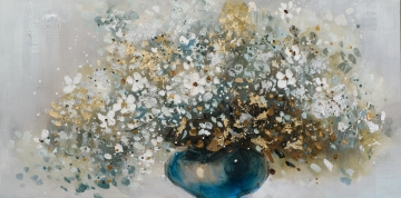 schilderij bloemen 70x140