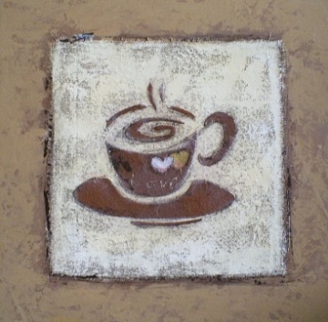 schilderij koffie kop 40x40