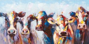 Schilderij koeien 70x140