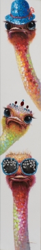 schilderij struisvogels 25x150 