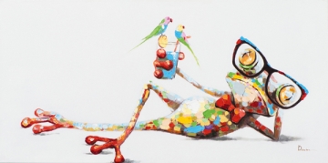 Schilderij kikker 60x120